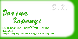 dorina kopanyi business card